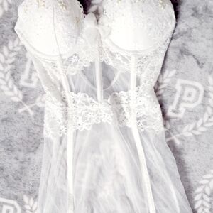NWOT Victoria Secret White Bling Bow Lingerie